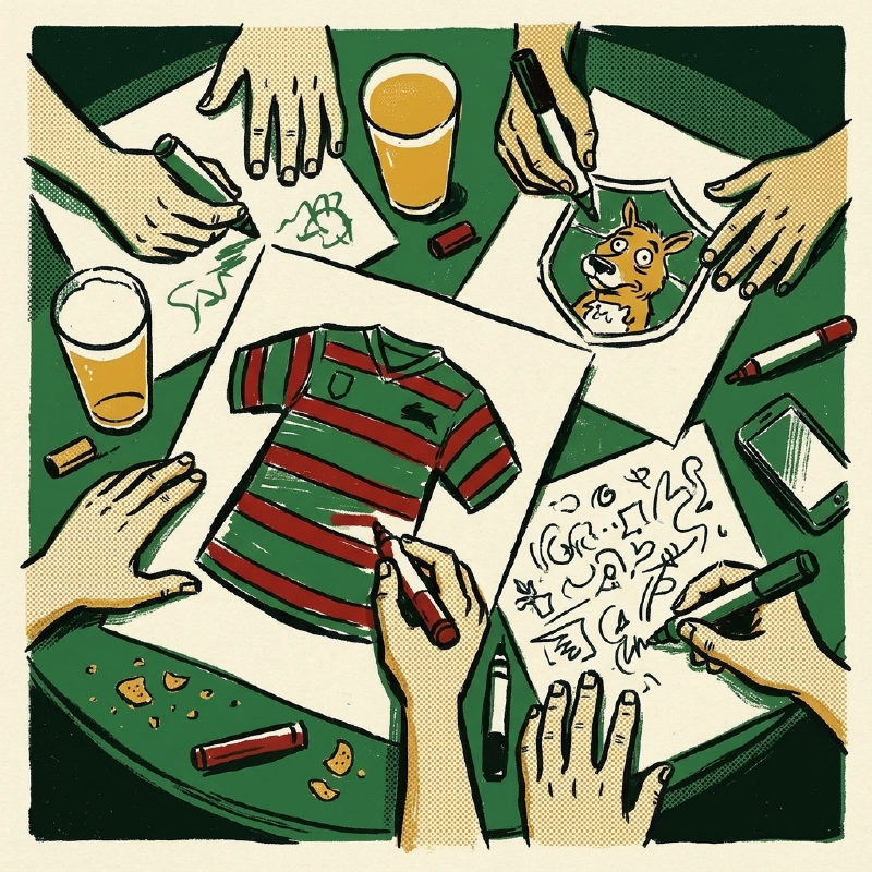 Designing a footy jersey with textas